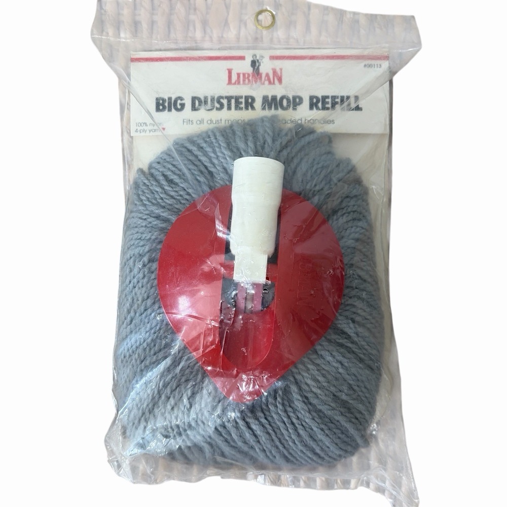 NEW Libman big duster mop refill Nylon 1992 Made In USA